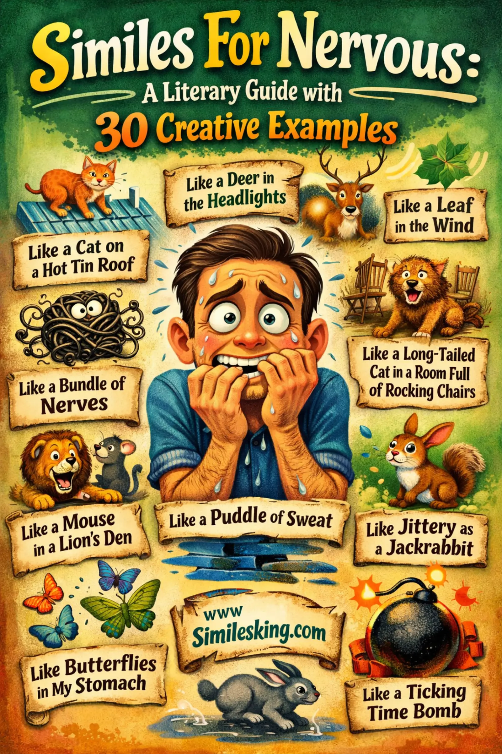 Similes For Nervous: A Literary Guide with 30 Creative Examples