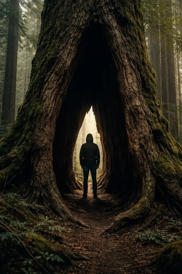  As hollow as a tree trunk