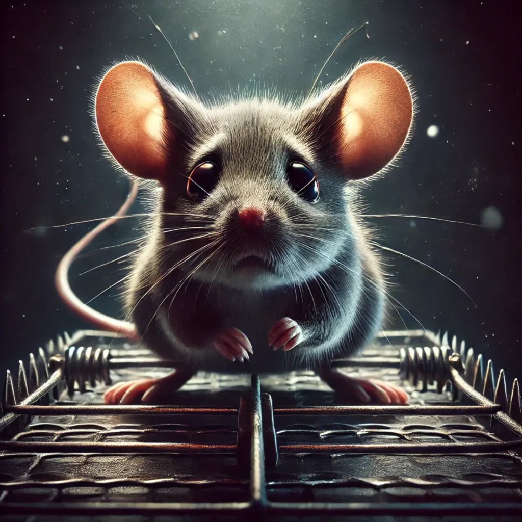 As anxious as a mouse in a trap