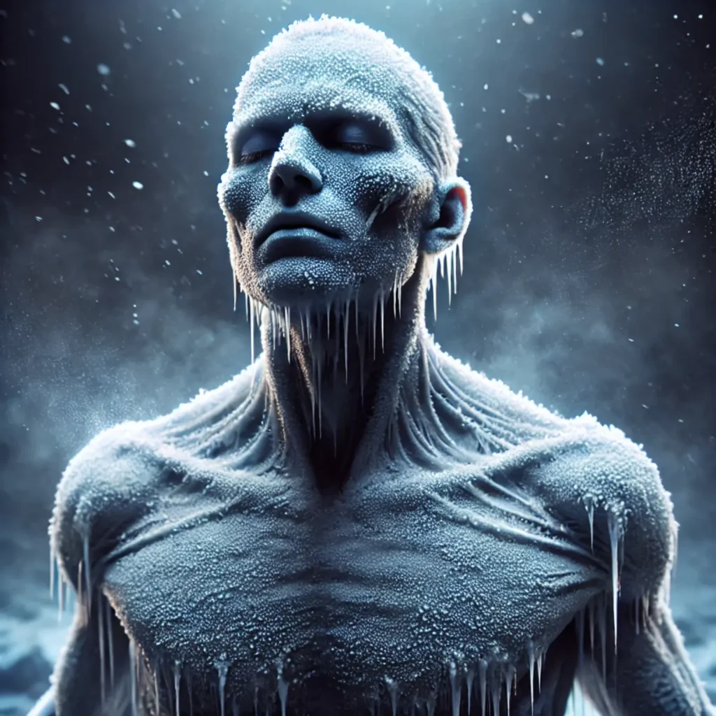 As stiff as a frozen statue