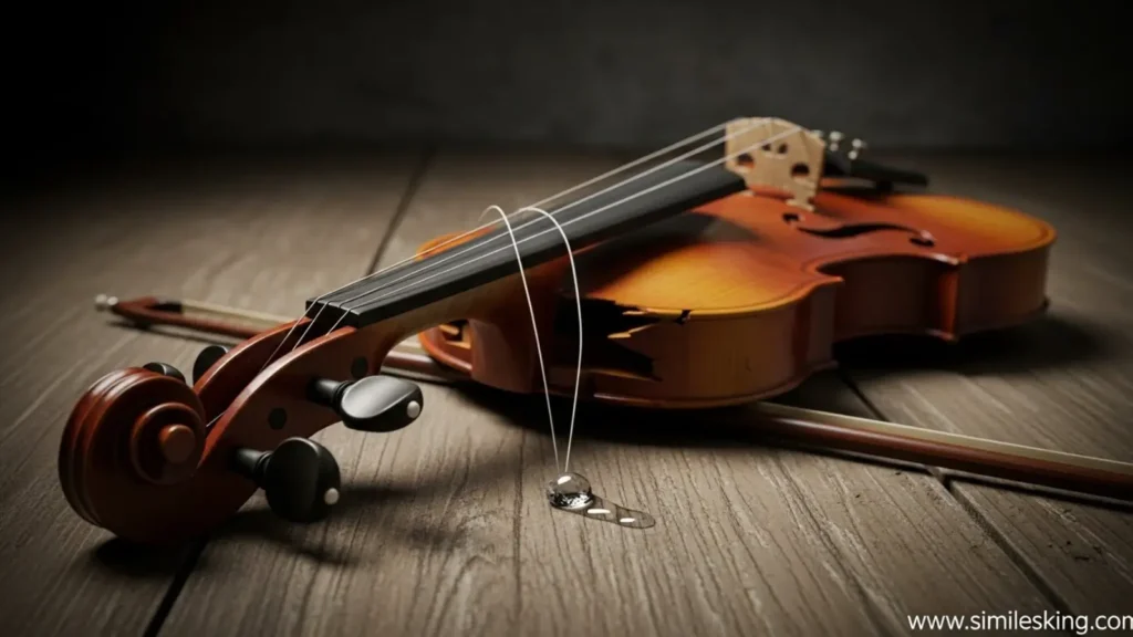 As sad as a broken violin