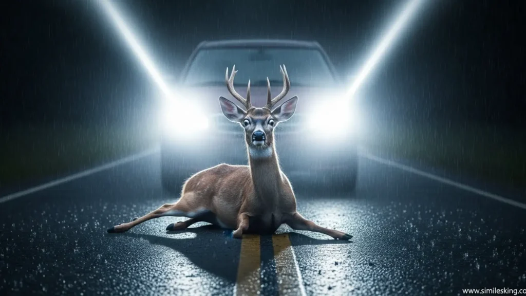 As scared as a deer in headlights