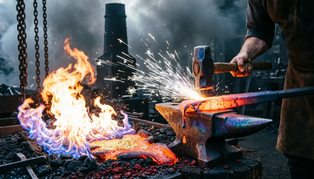 As fierce as a blazing forge