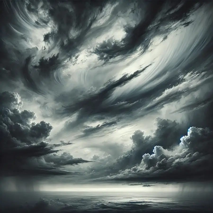 As grey as a storm cloud