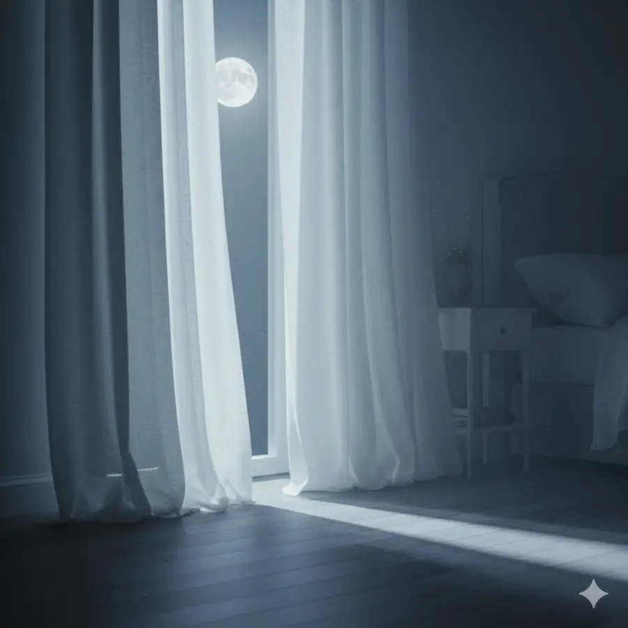 4. As soft as moonlight on curtains