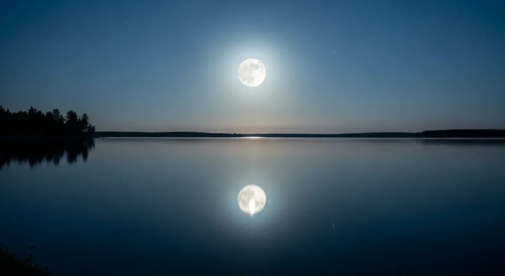 As calm as the moon over still water