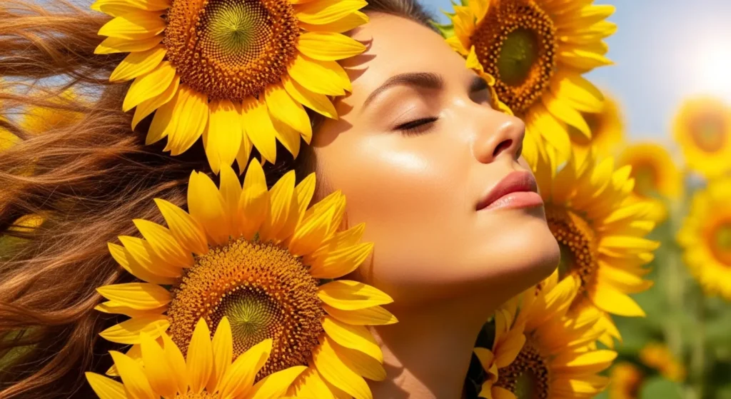 As radiant as a sunflower at noon
