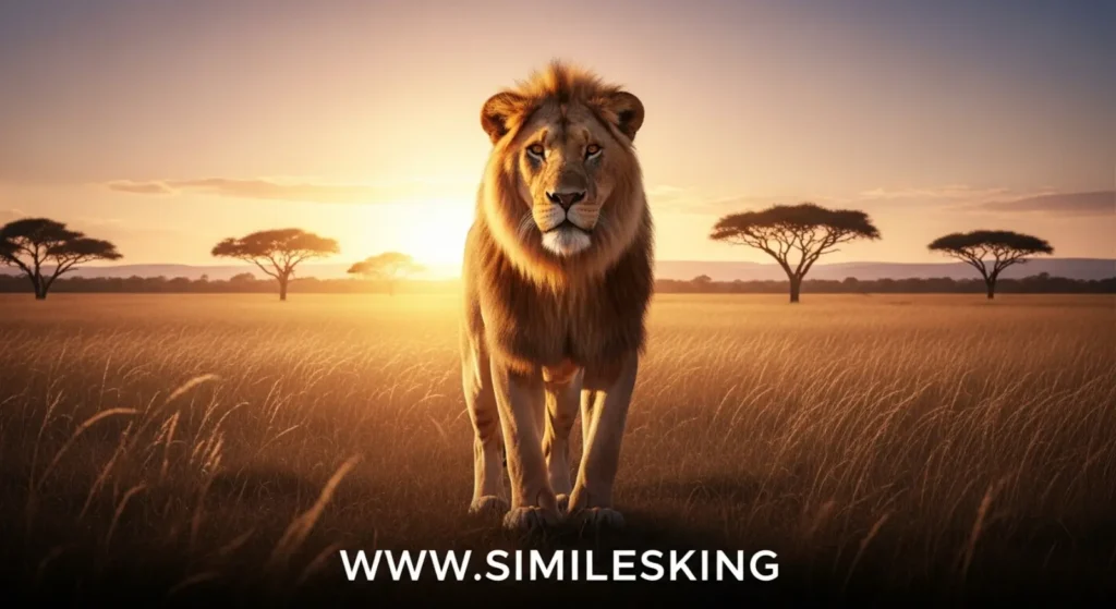 As confident as a lion on the savannah