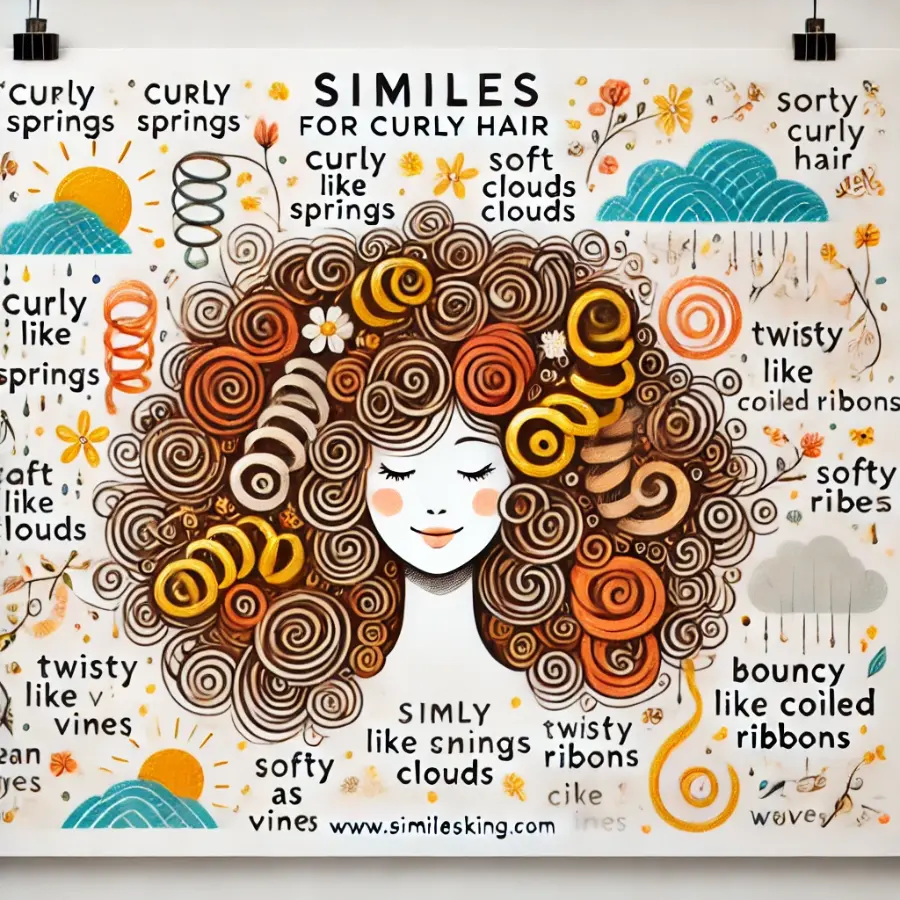 similes for curly hair
