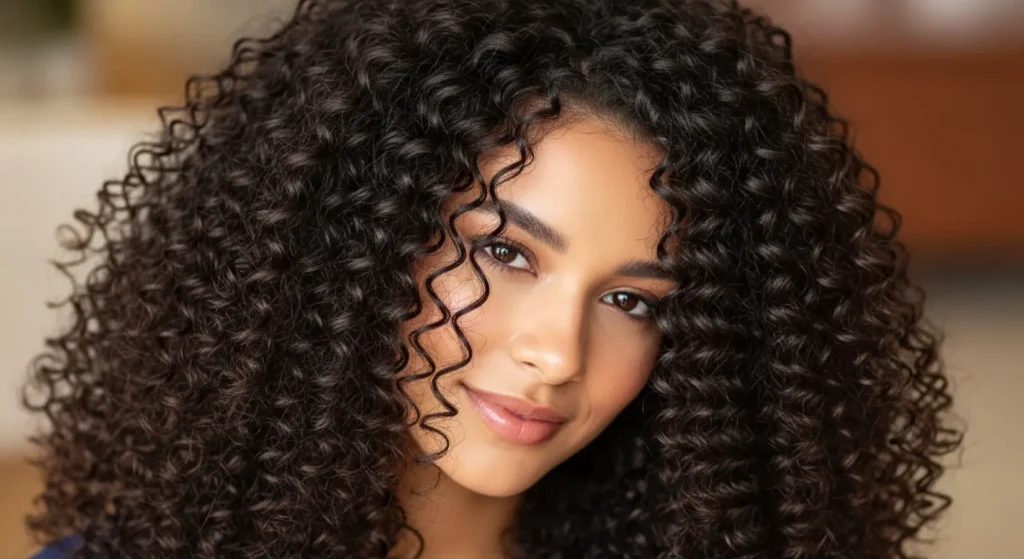 As curly as a coiled ribbon