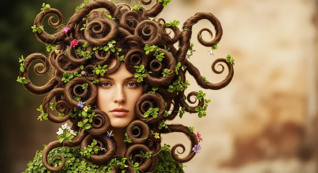 As curly as vines climbing a wall