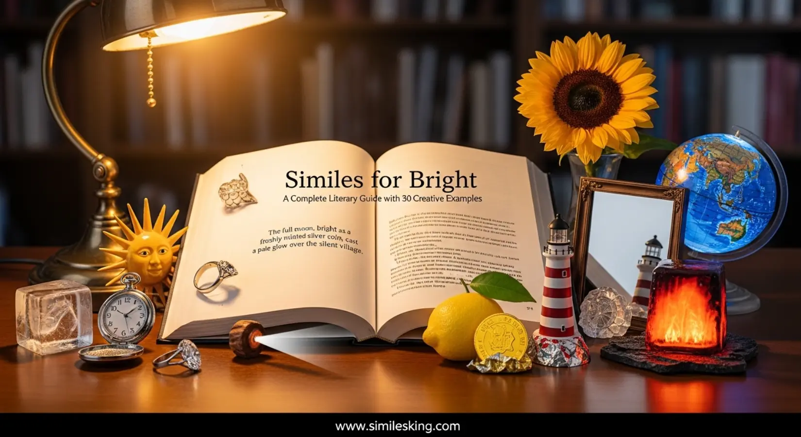 similes for bright