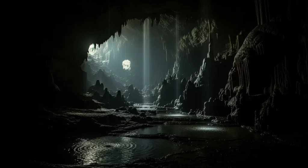 As dark as a cave