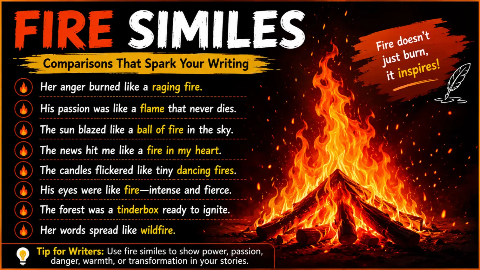 fire similes