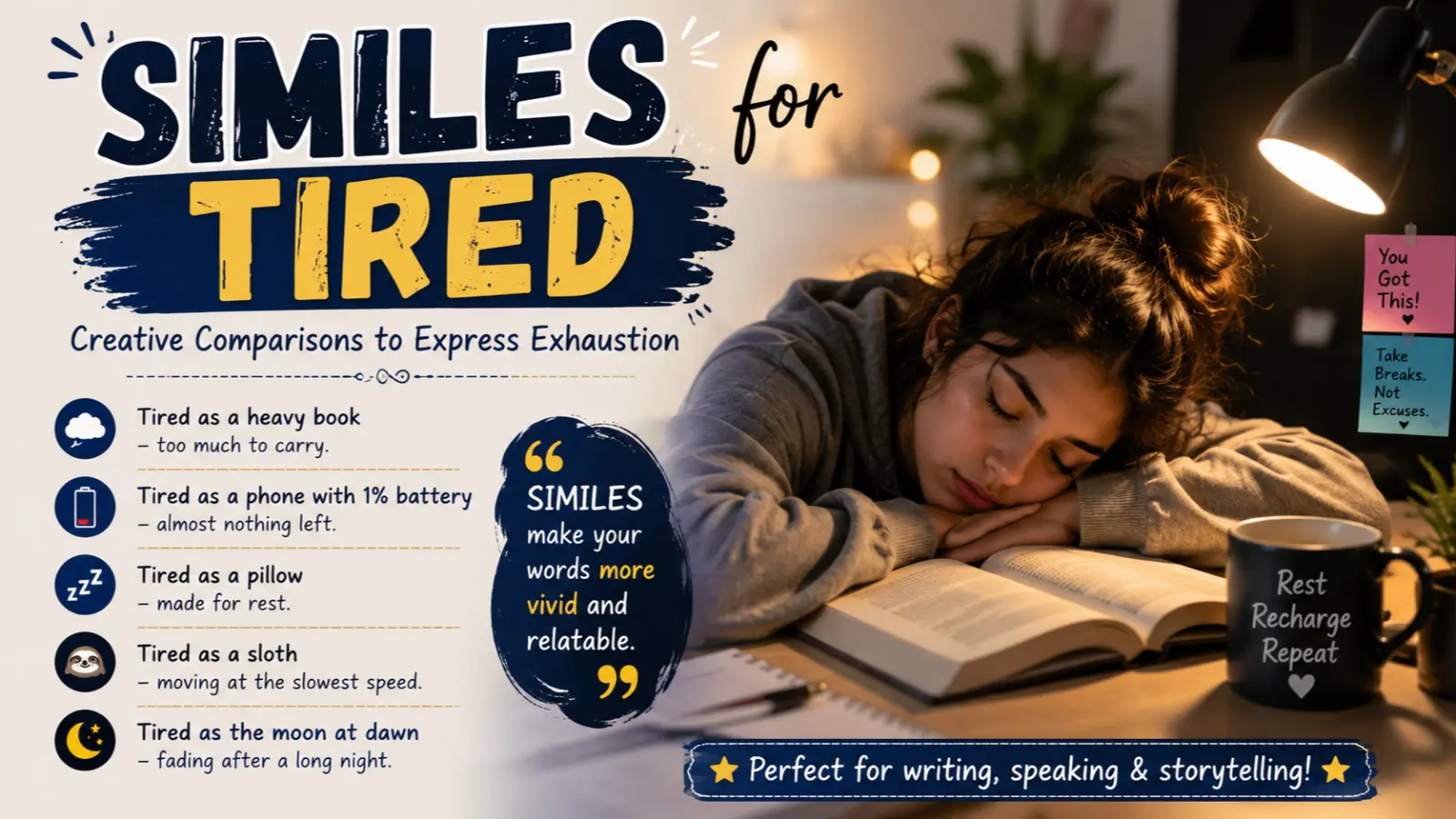 similes for tired