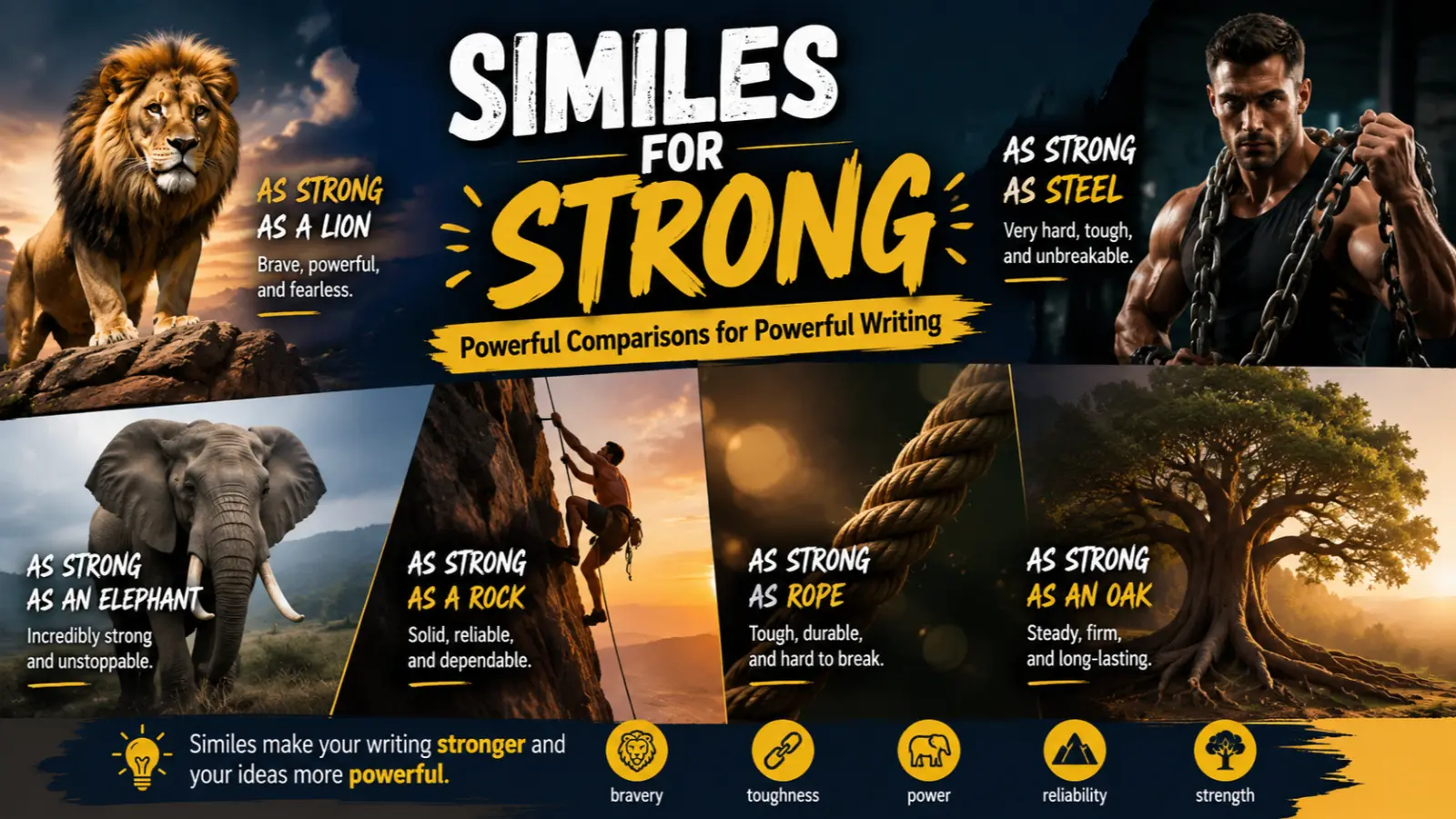 similes for strong