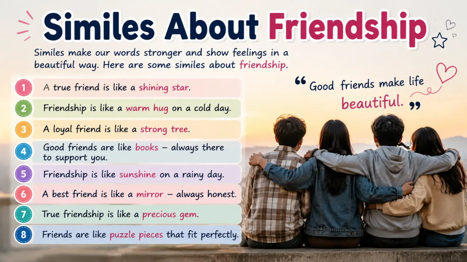 similes about friendship