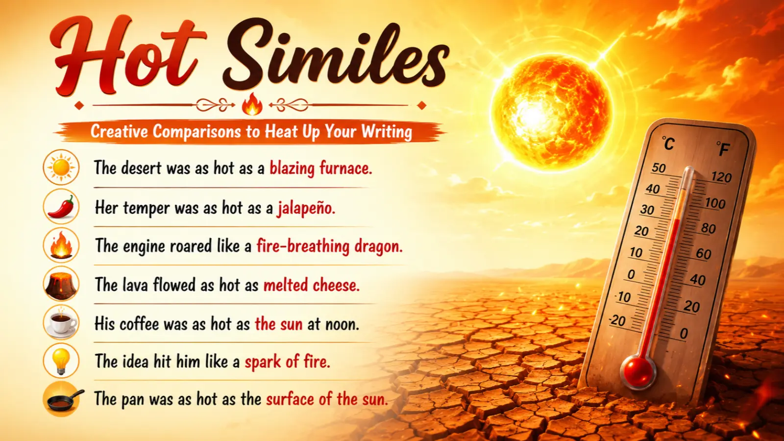 hot similes