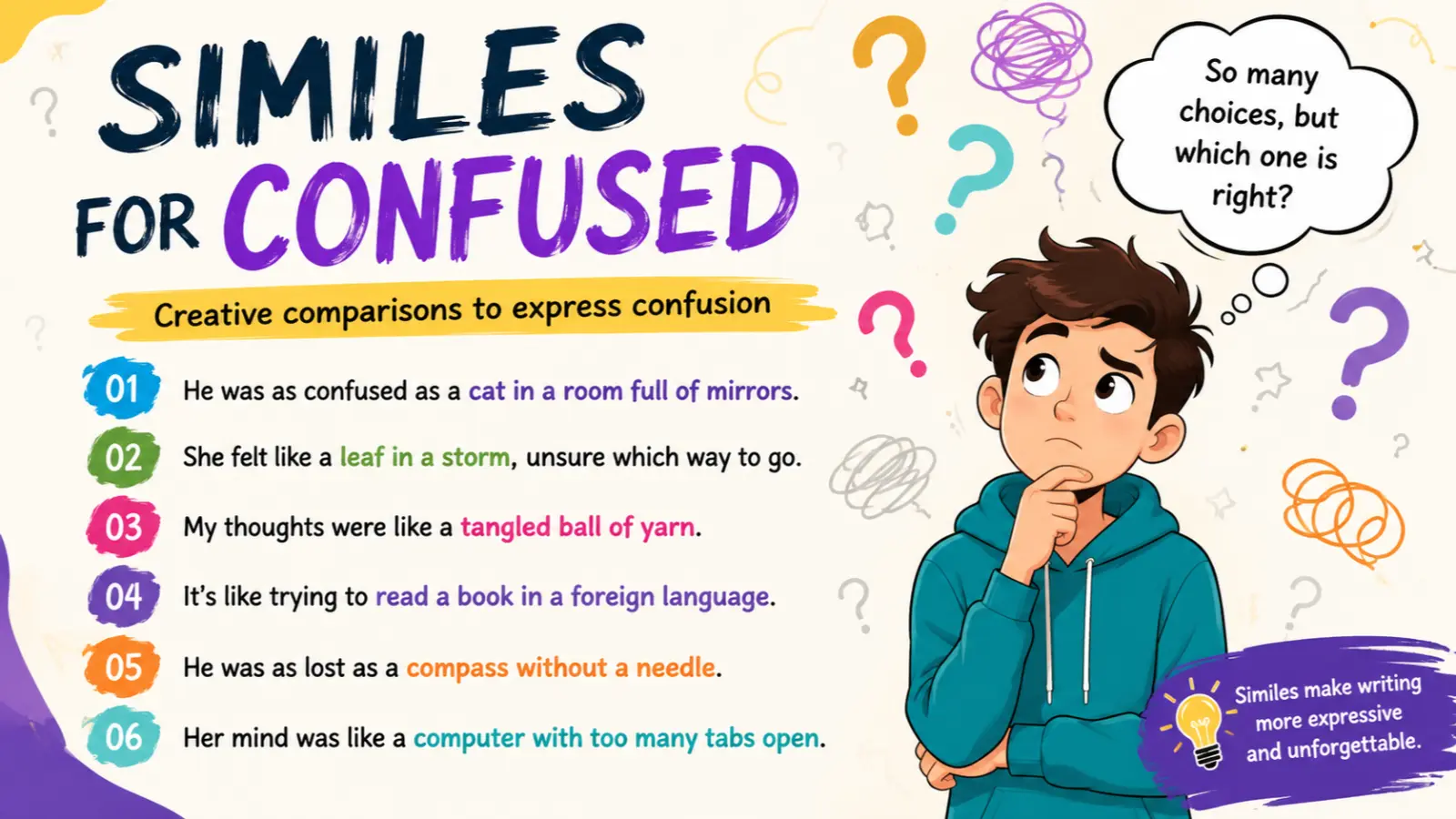 similes for confused