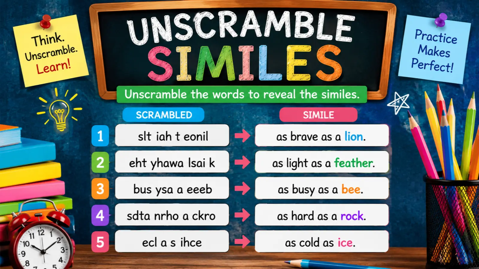 unscramble similes