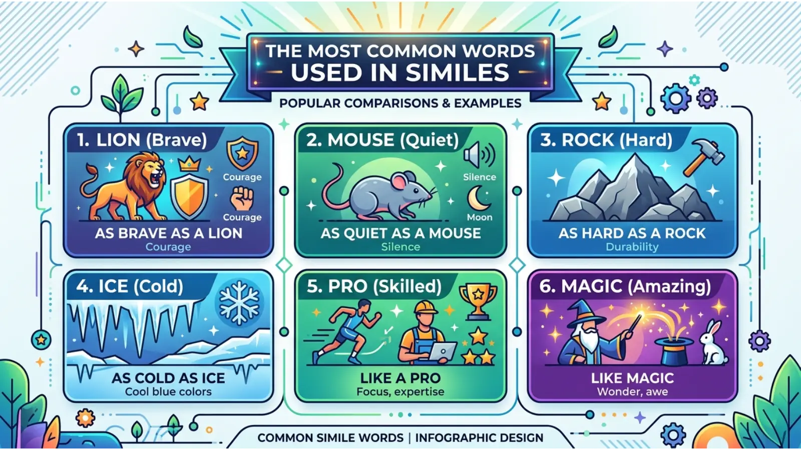 The Most Common Words Used in Similes