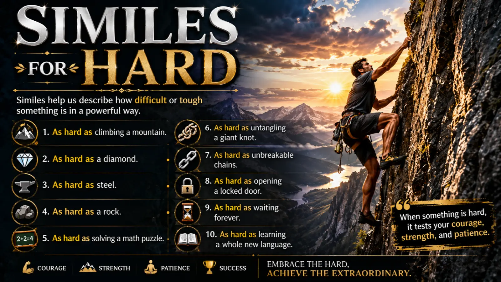 similes for hard