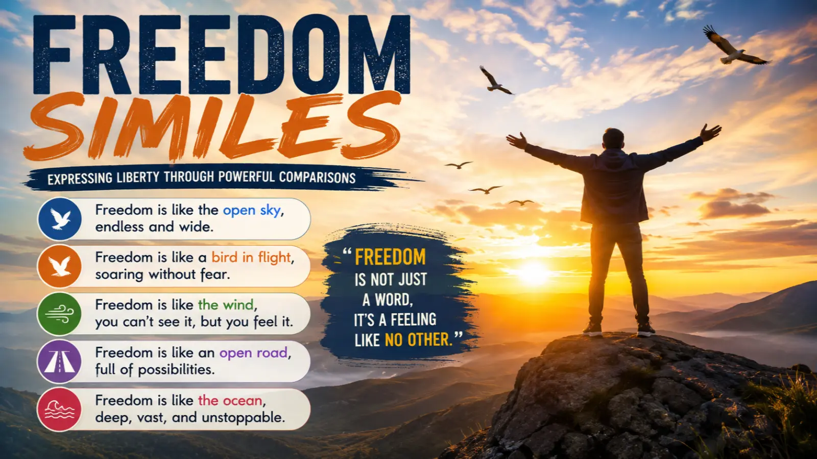 freedom similes
