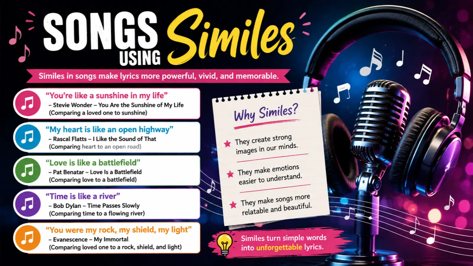 songs using similes