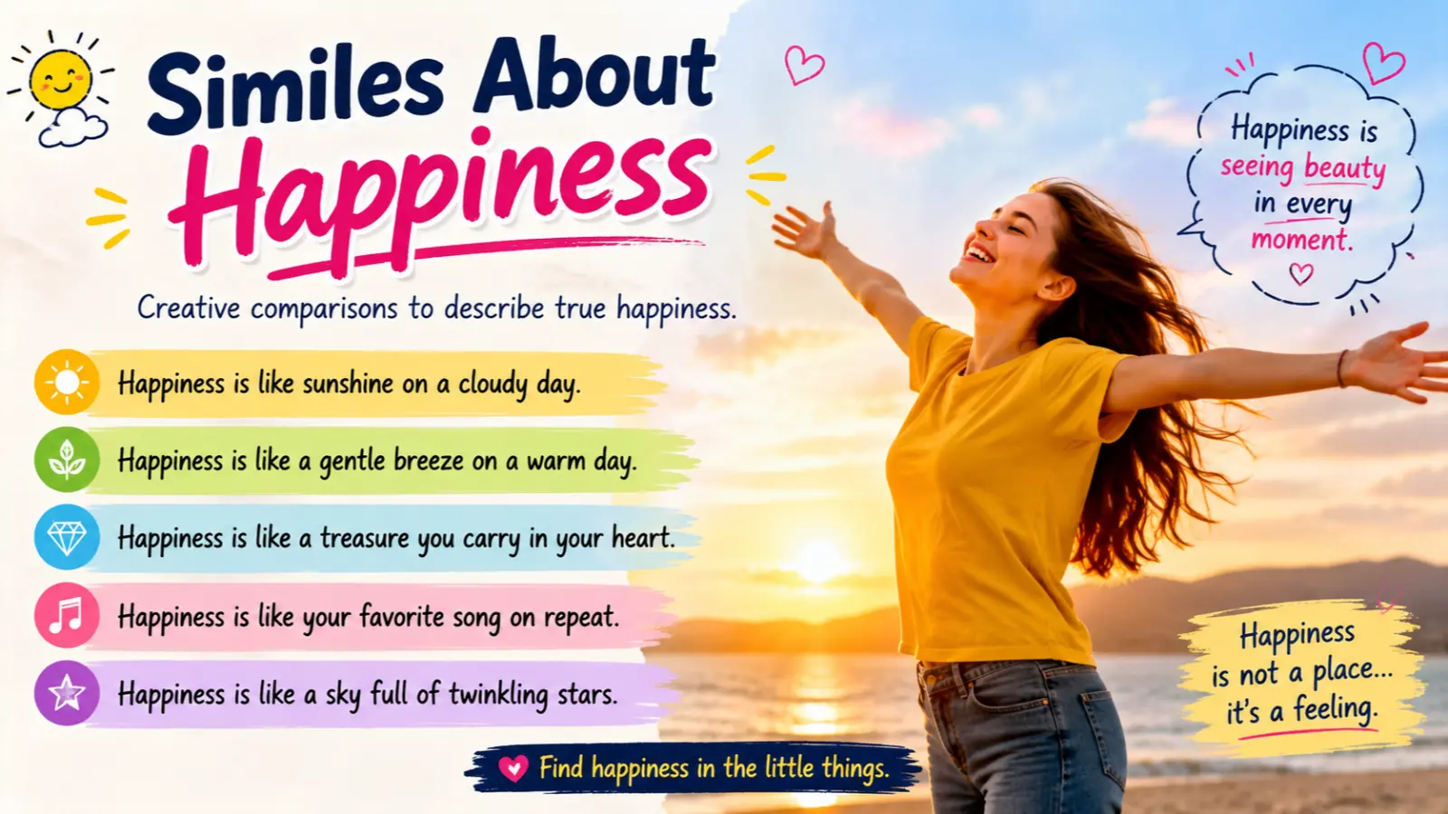 similes about happiness