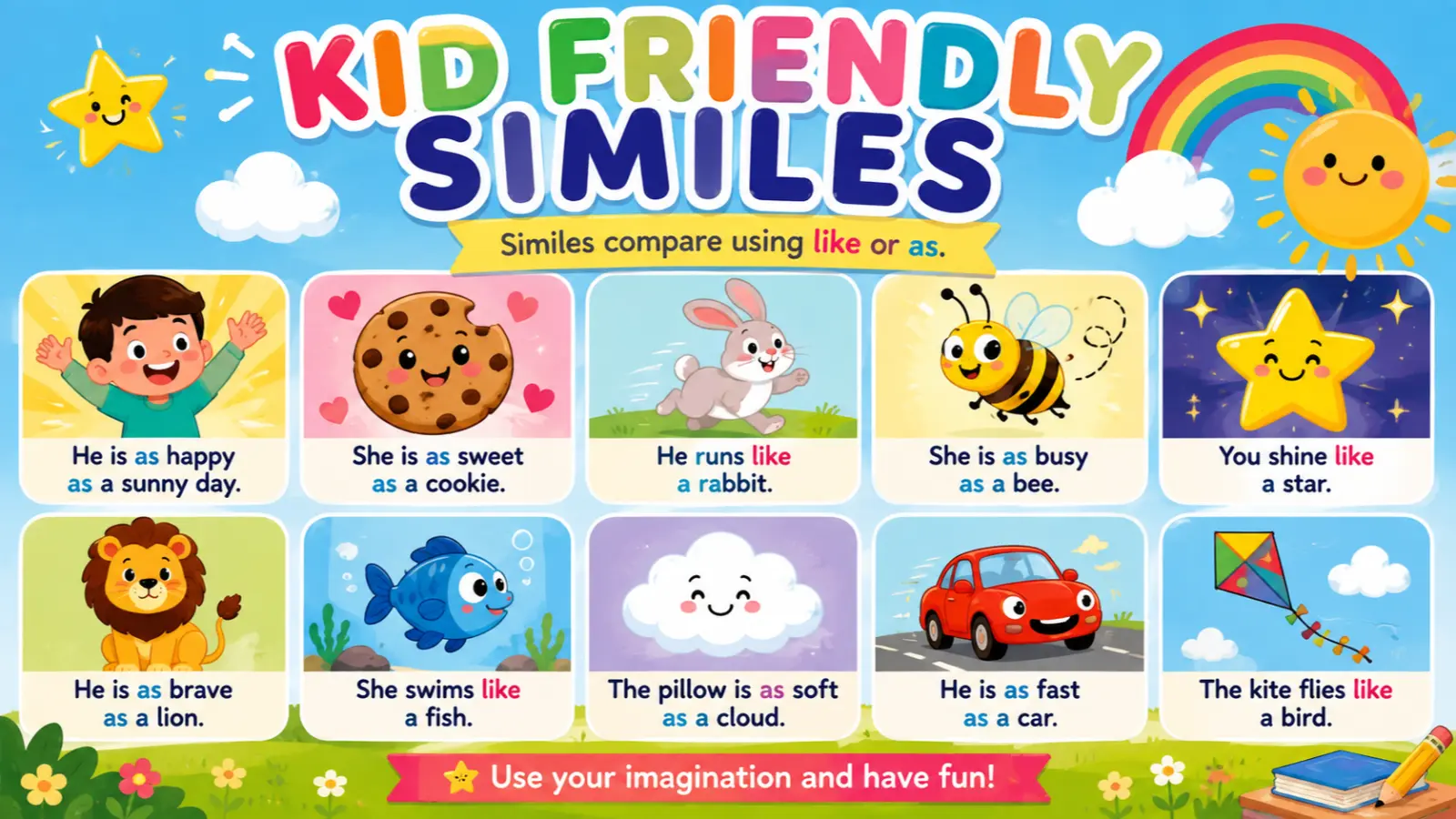 kid friendly similes