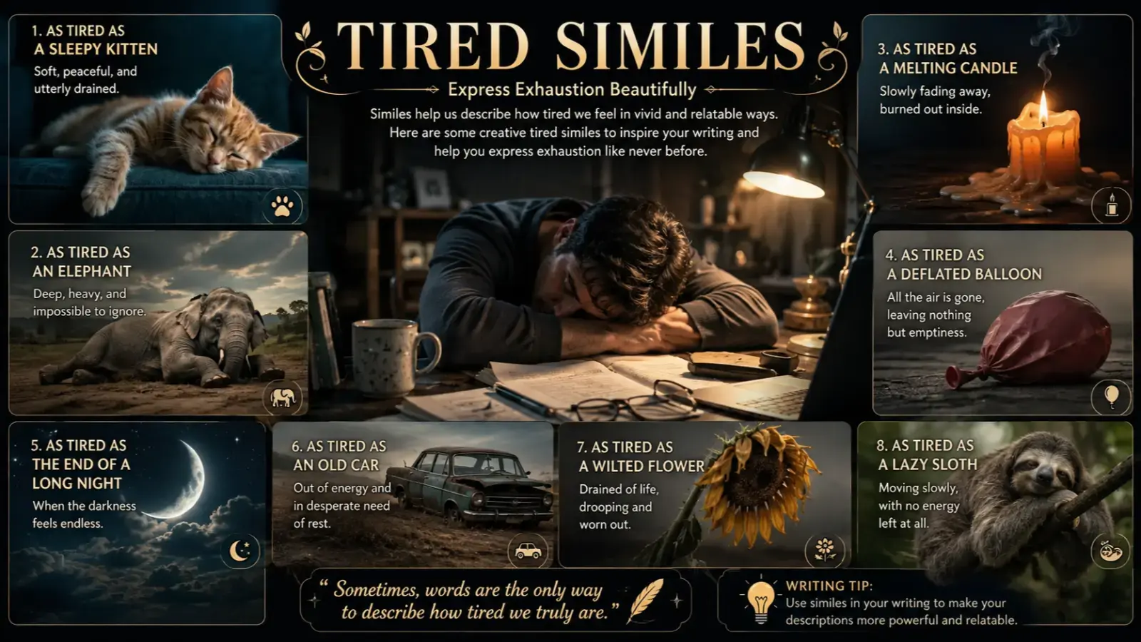 tired similes