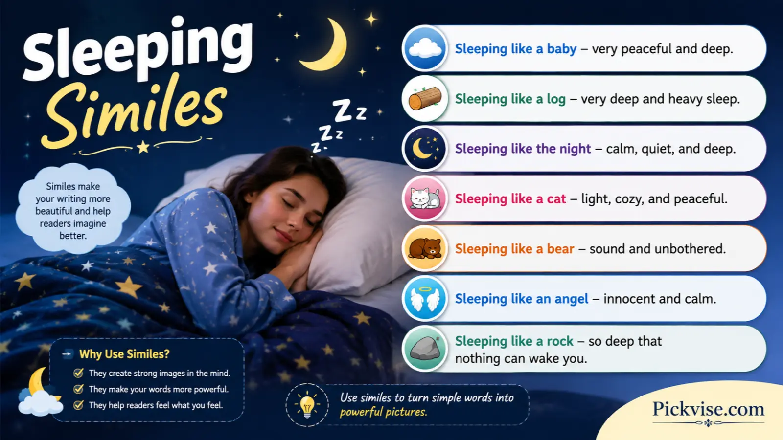 sleeping similes
