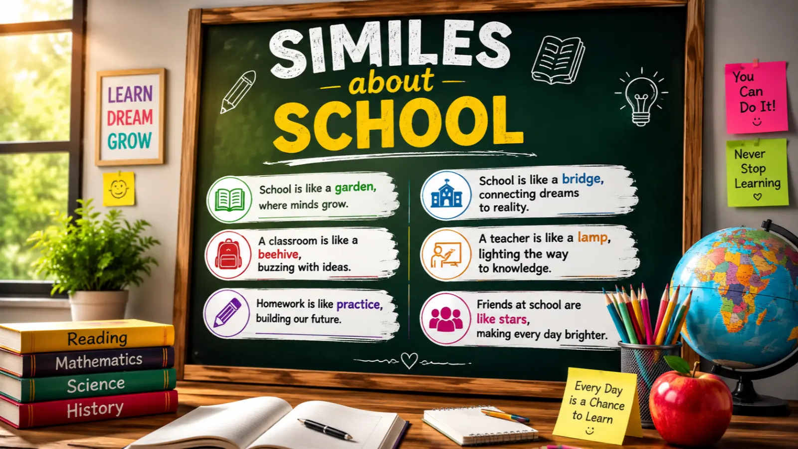 similes about school