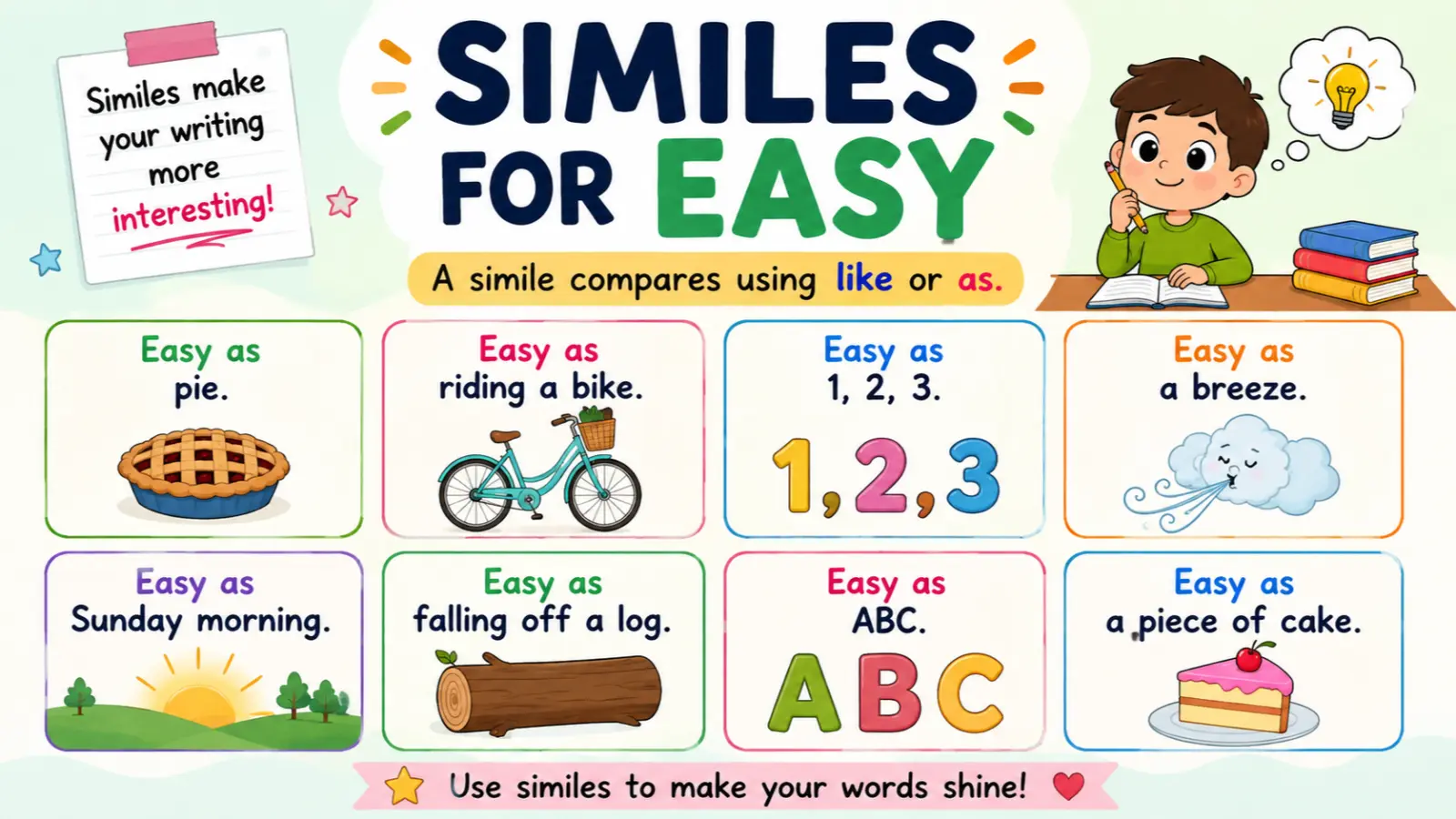 similes for easy