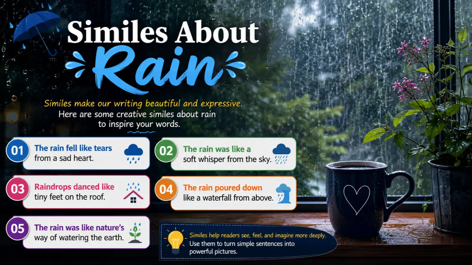 Similes About Rain