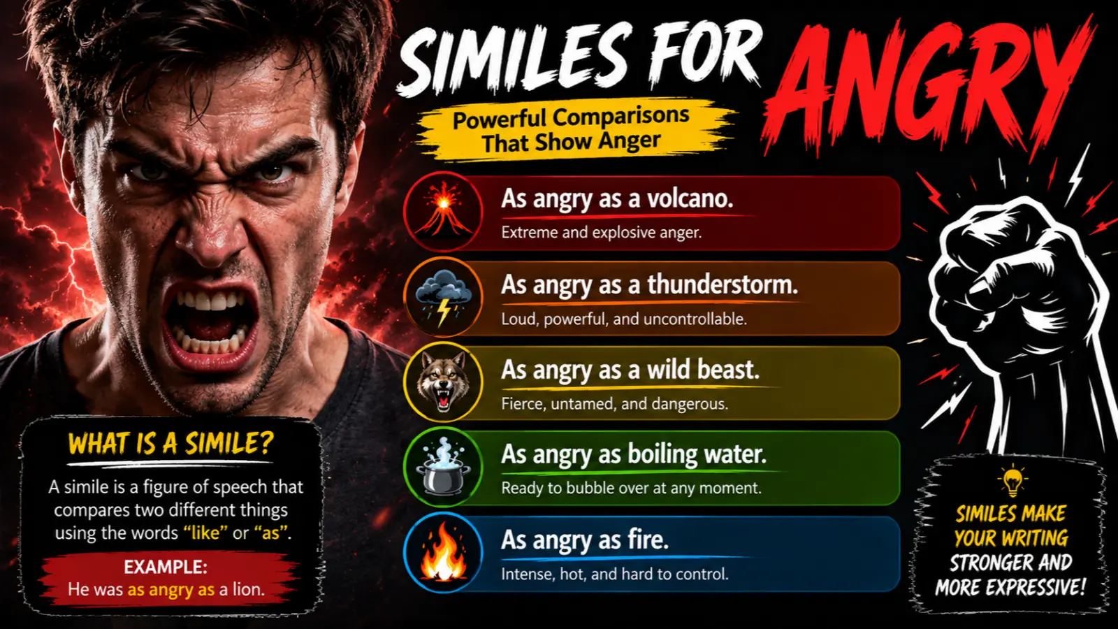 Similes for Angry