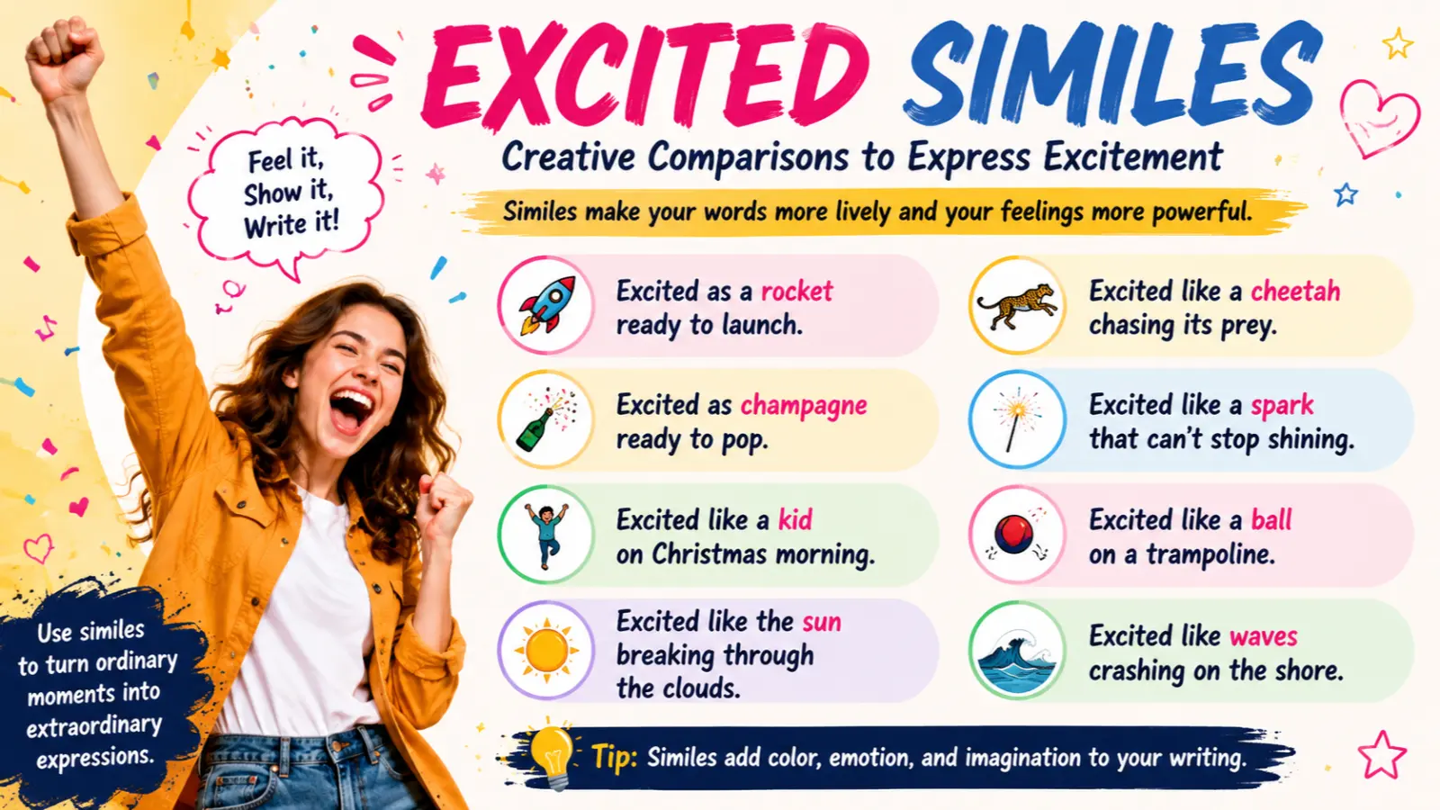 excited similes
