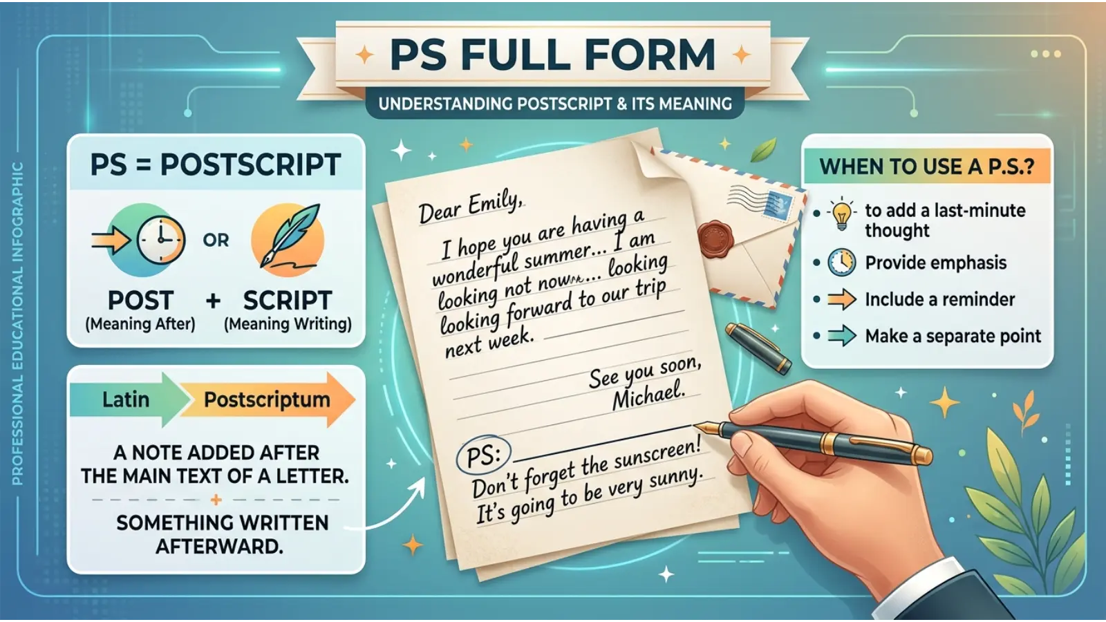 PS Meaning in Text